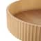 14" Wood Ribbed Decorative Bowl with Elevated Base